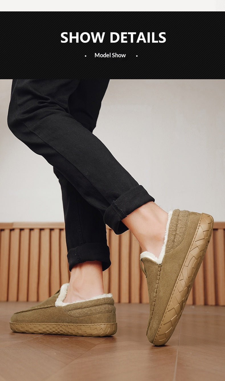 New Mens Slip-on Snow Boots With Fleece Lining For Extra Warmth In Winter