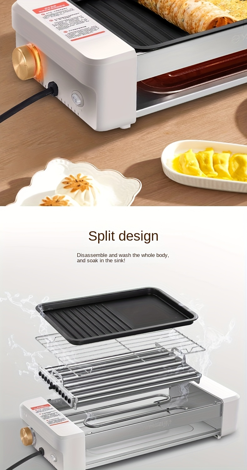 Sausage Grill 4-in-1 Multifunctional Electric Hot Dog Roller, Non-Stick Countertop Cooker with Adjustable Temperature — image