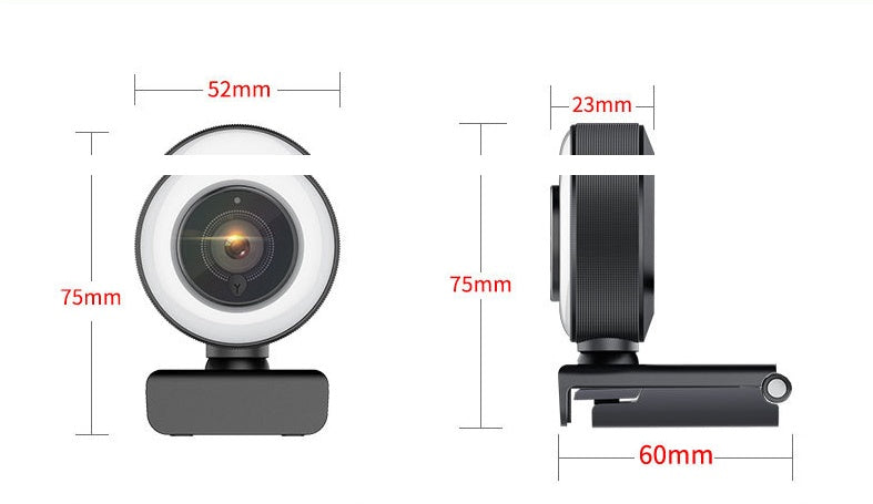 USB 1080P Webcam Auto Focus Fill Light Beauty Camera
