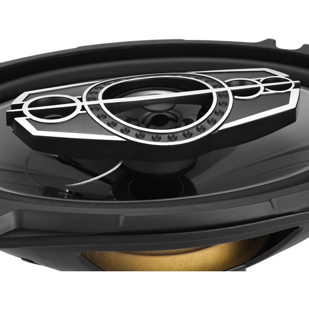Pair of 6 x 9 Inch Five-Way Coaxial Car Speakers Labeled 1000W Peak, 120W RMS and 4 Ohms with Grilles — image 6