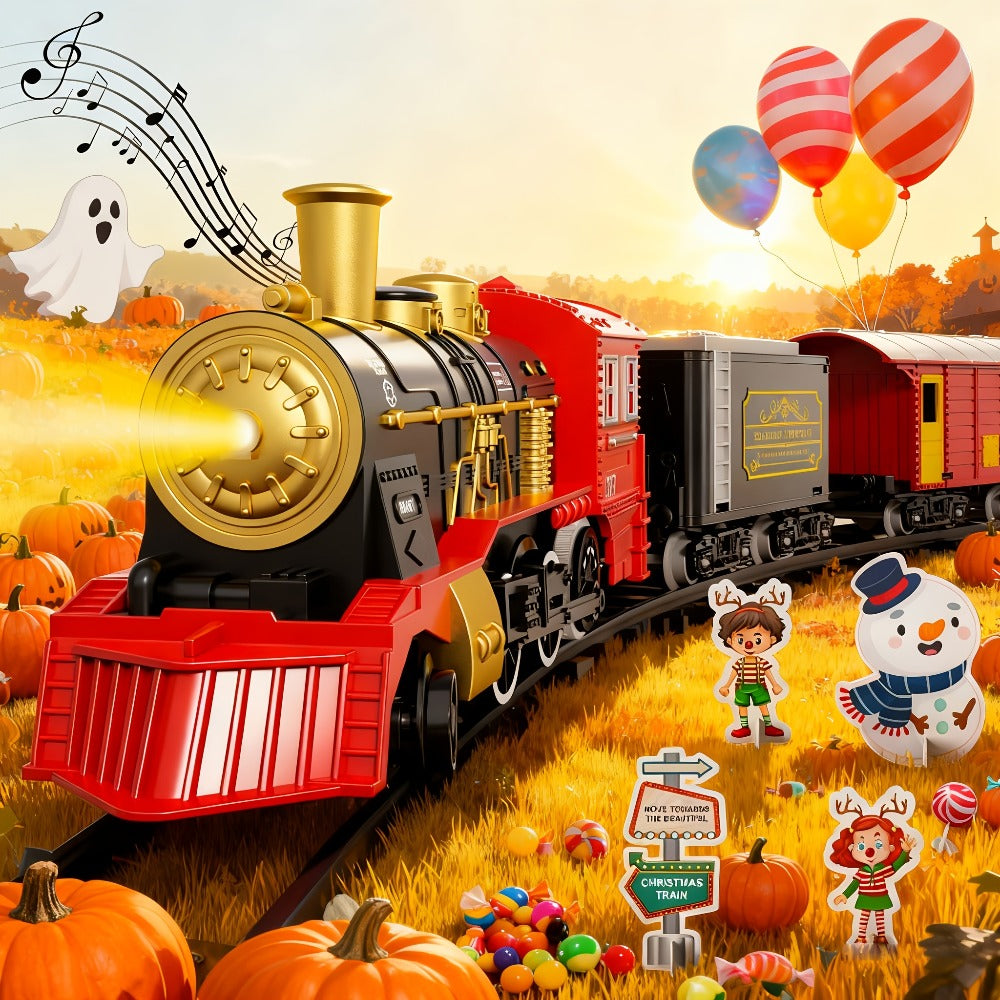 Electric Train Set for Kids with Steam Locomotive Engine Lights & Sound with the Listed Color, Size or Set Options for Everyd