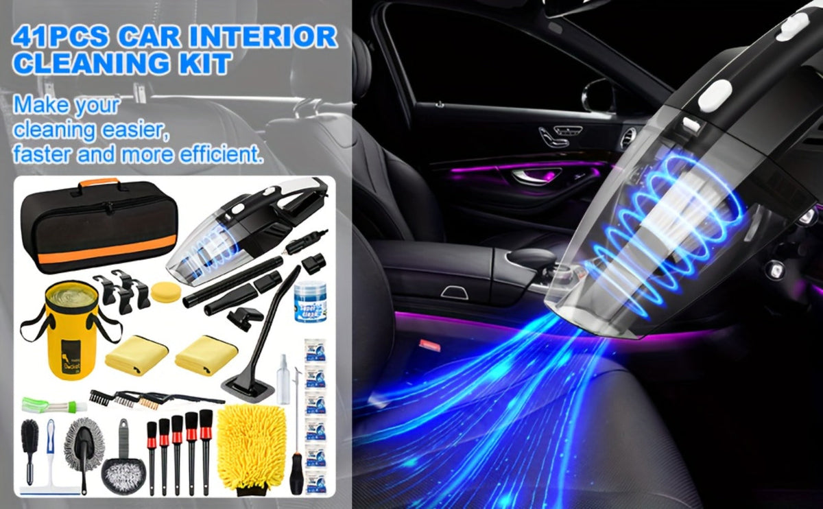 Car Cleaning Kit in 19 or 41-Piece Options with Brushes, Towels, Bucket and Selected Vacuum Tools — image 12