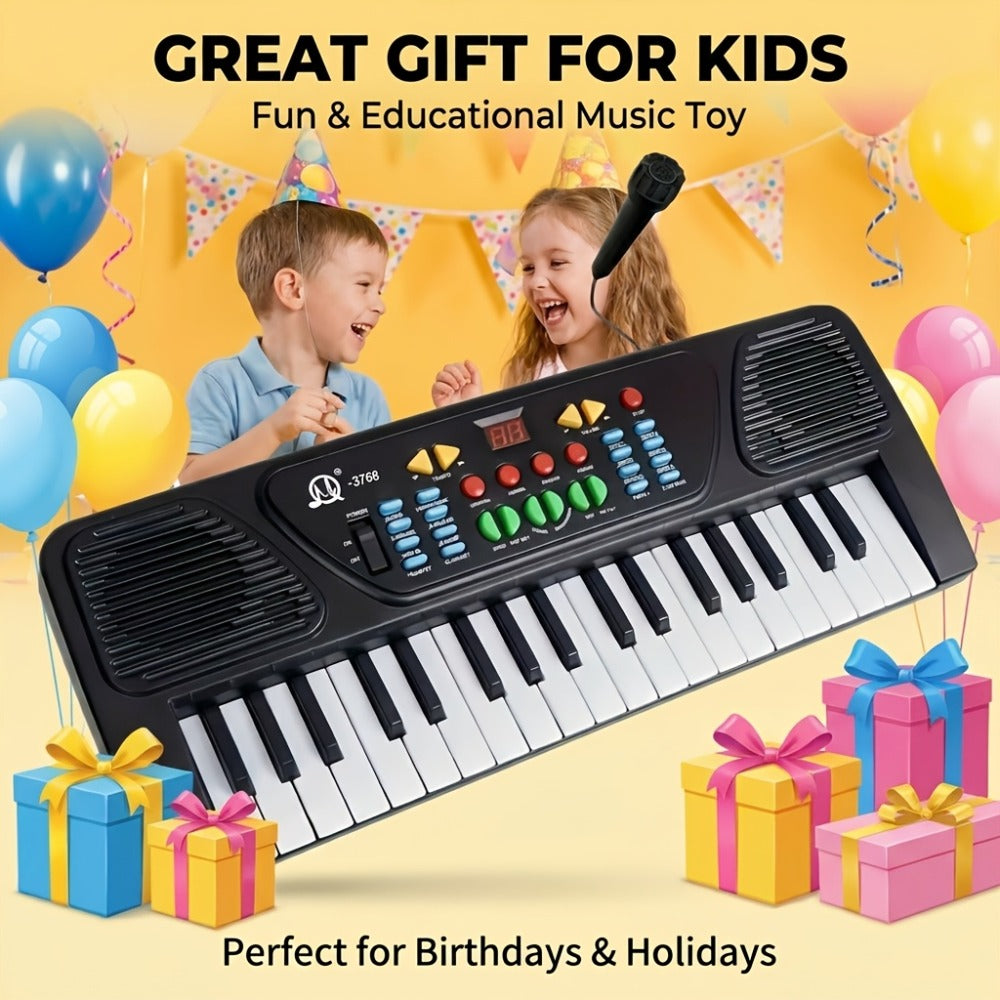 Kids Electronic Keyboard with Microphone, Black, Music Learning Toy for Boys & Girls, Sing-Along Piano Instrument — image 10
