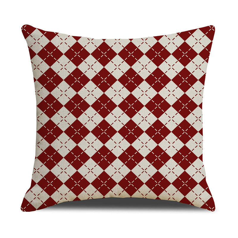 Christmas Linen Stripe Pillowcase – 45x45 cm Cushion Cover