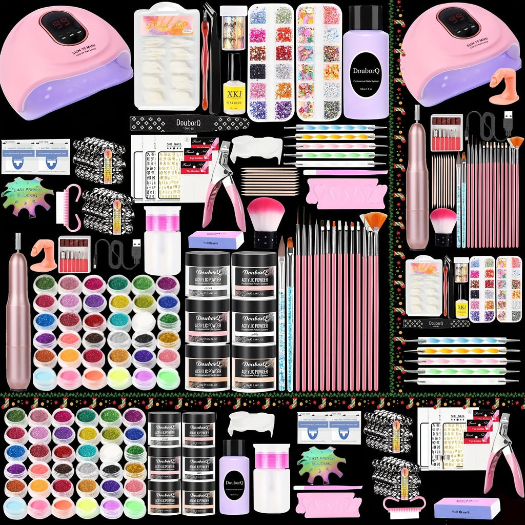 Complete Acrylic Nail Kit with Drill & UV LED Light, Colored Acrylic Powders & All Tools Included — image 16