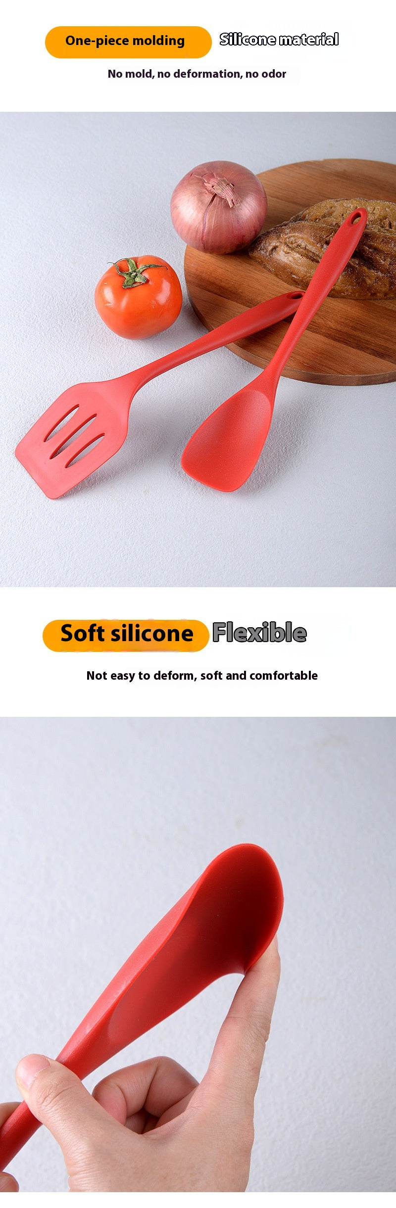 10-piece Silicone Kitchenware Non-stick Cooking Spatula Set