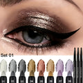 Eyeshadow Sticks and Gel Eyeliner Set 8 or 16PCS Shimmer Highly Pigmented Waterproof, for Makeup, Travel and Everyday Vanity 
