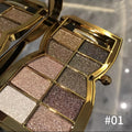 Eyeshadow Palette 10-Shade Gold Bow Compact with Mirror, Dual-Ended Applicator and Three Color Options — image 1