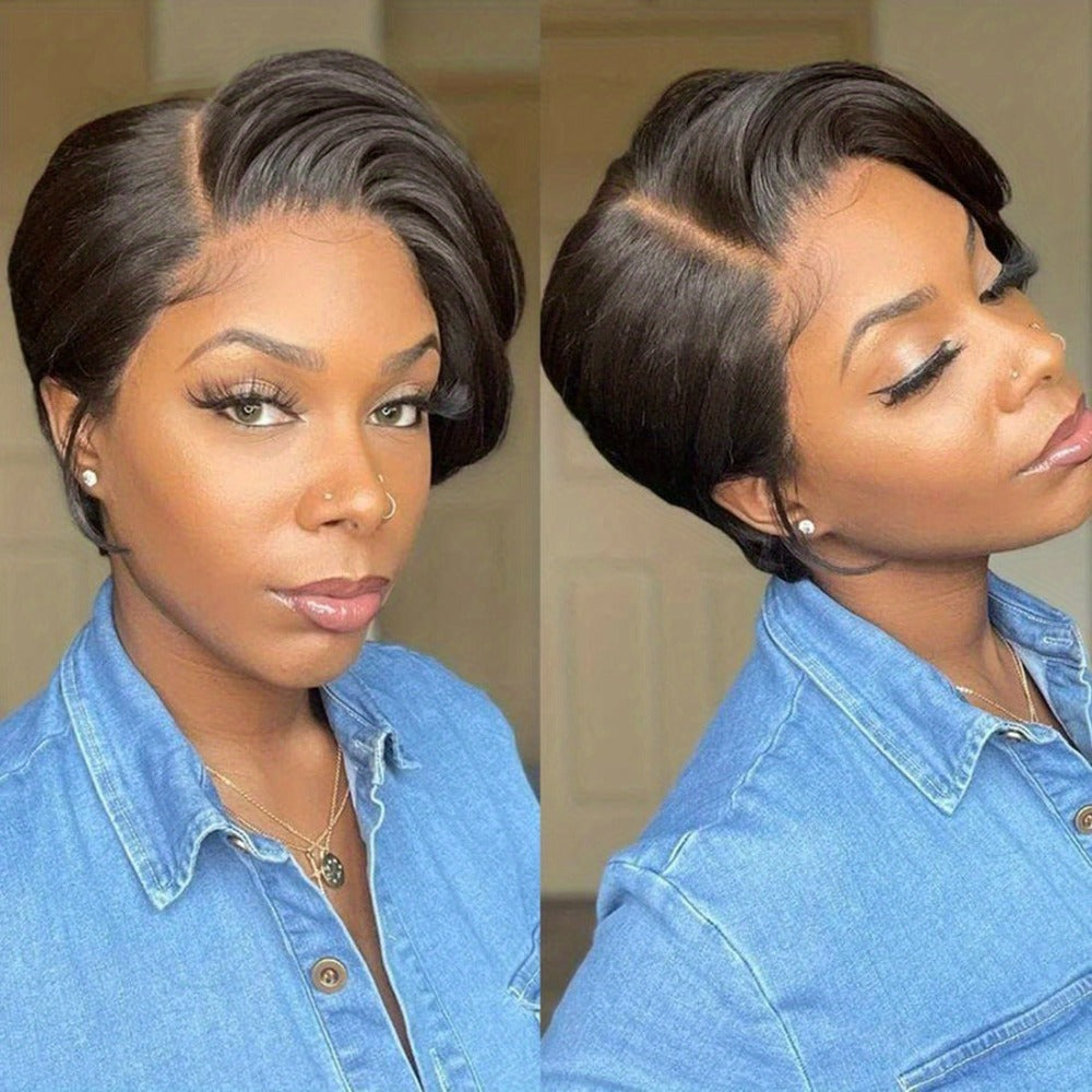 Lace Front Wig Human Hair Body Wave Bob with 4x1 Lace, 6in Length and Three Brown Highlight Colors — image 16