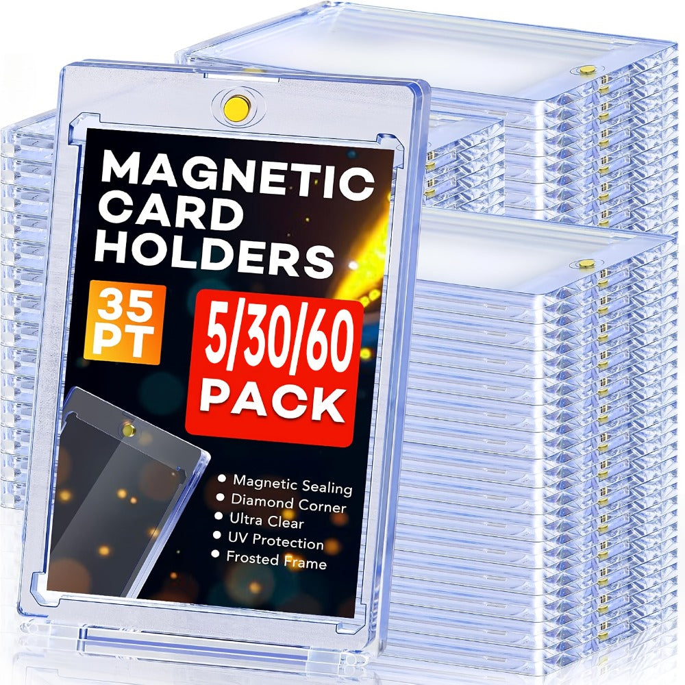 Magnetic Card Holders 35pt One-Touch Hard Case for Trading Cards – Sports Baseball Pokemon TCG Card Protector Sleeves Bulk Pa