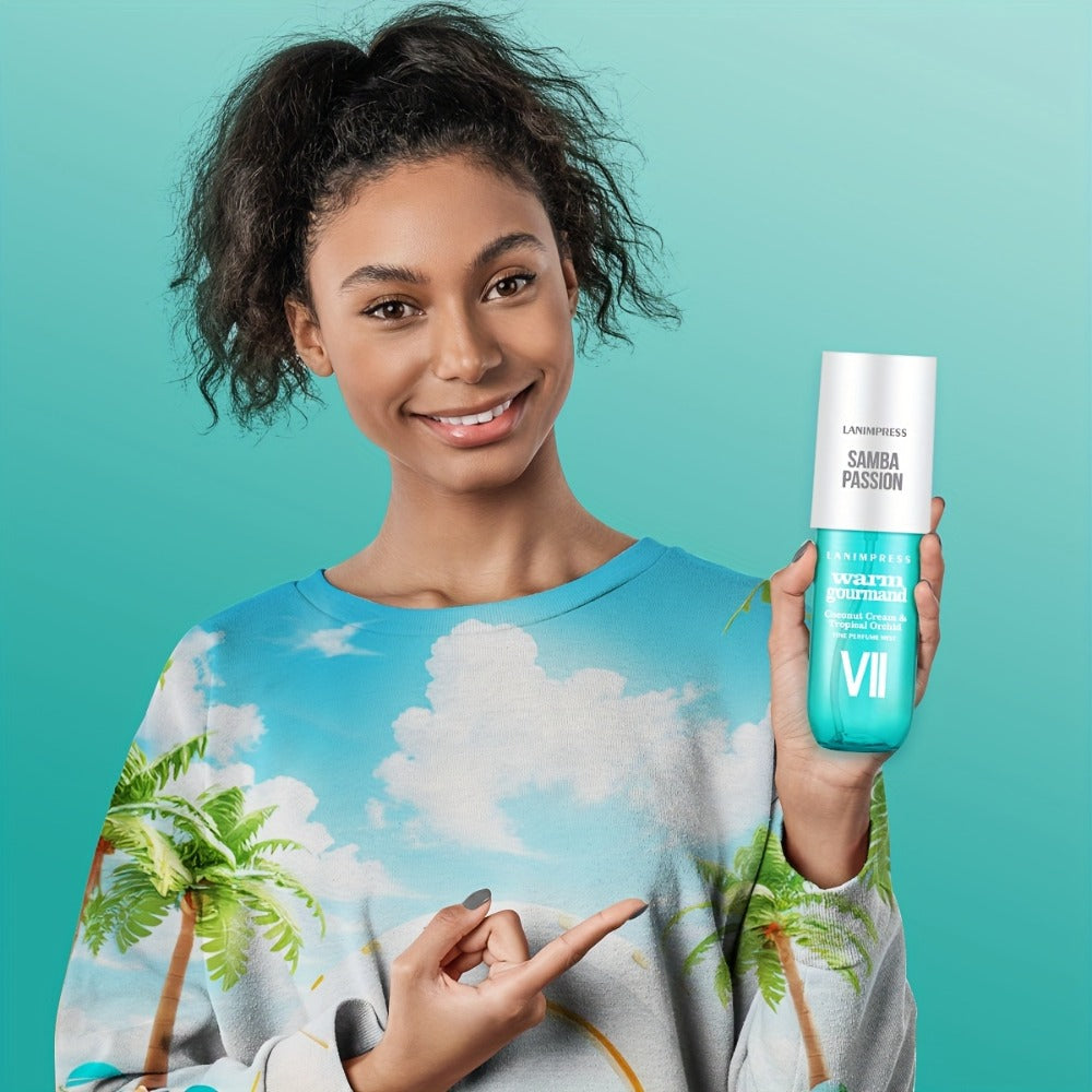 Body Mist Perfume for Women – Coconut & Tropical Orchid Hair and Body Fragrance Spray, Long Lasting Warm Gourmand Scent, Para