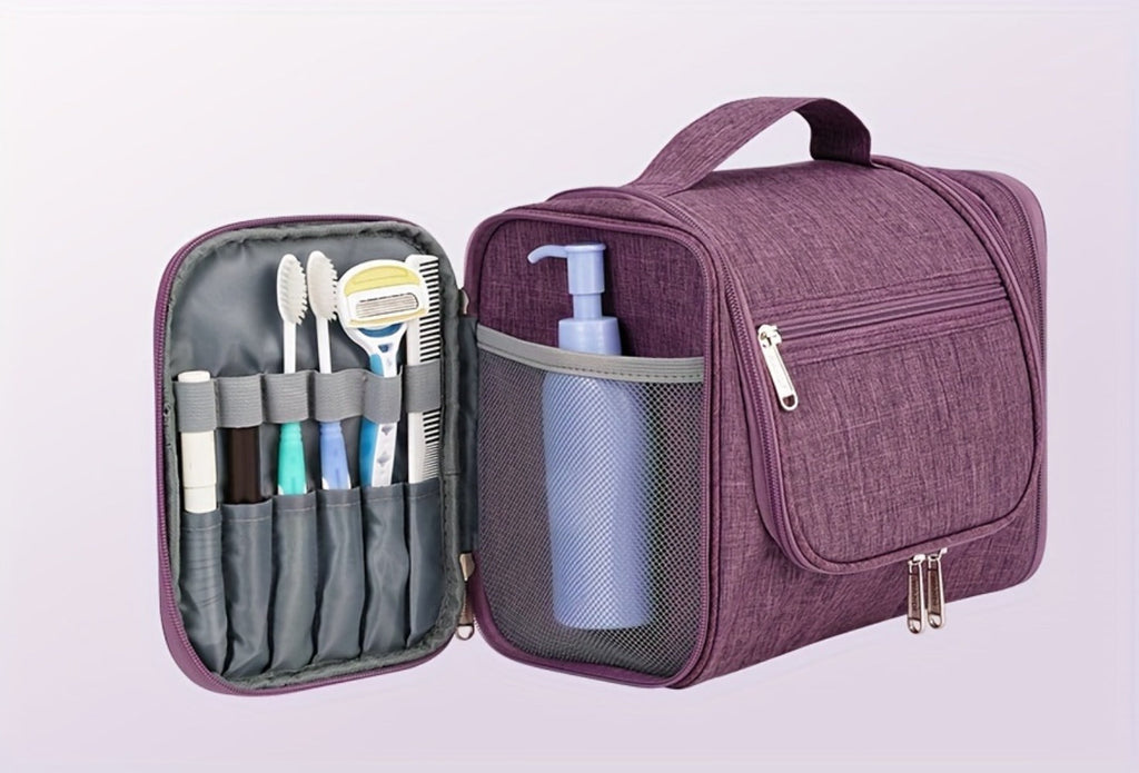 Toiletry Bag, Hanging Multi-Pocket Shower Organizer Metal Hook, Carry Handle and Seven Print — image 23