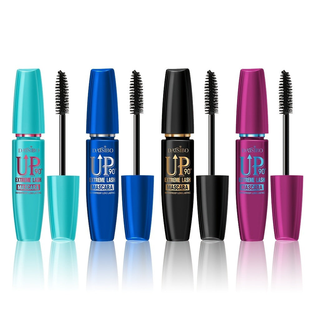 Black Mascara Four-Piece Set with Turquoise, Blue, Black and Magenta Tubes and Straight Bristle Wands — image 10