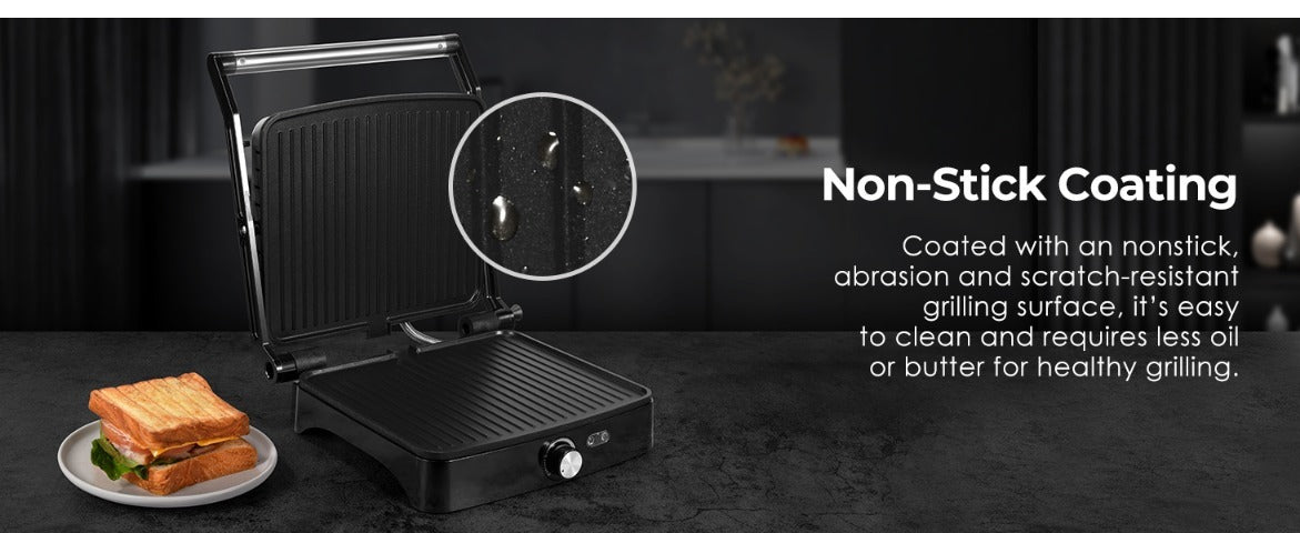 Panini Press Grill Indoor Sandwich Maker 4 Slice, Non-Stick 1200W Electric Grill with Temperature Control — image 19