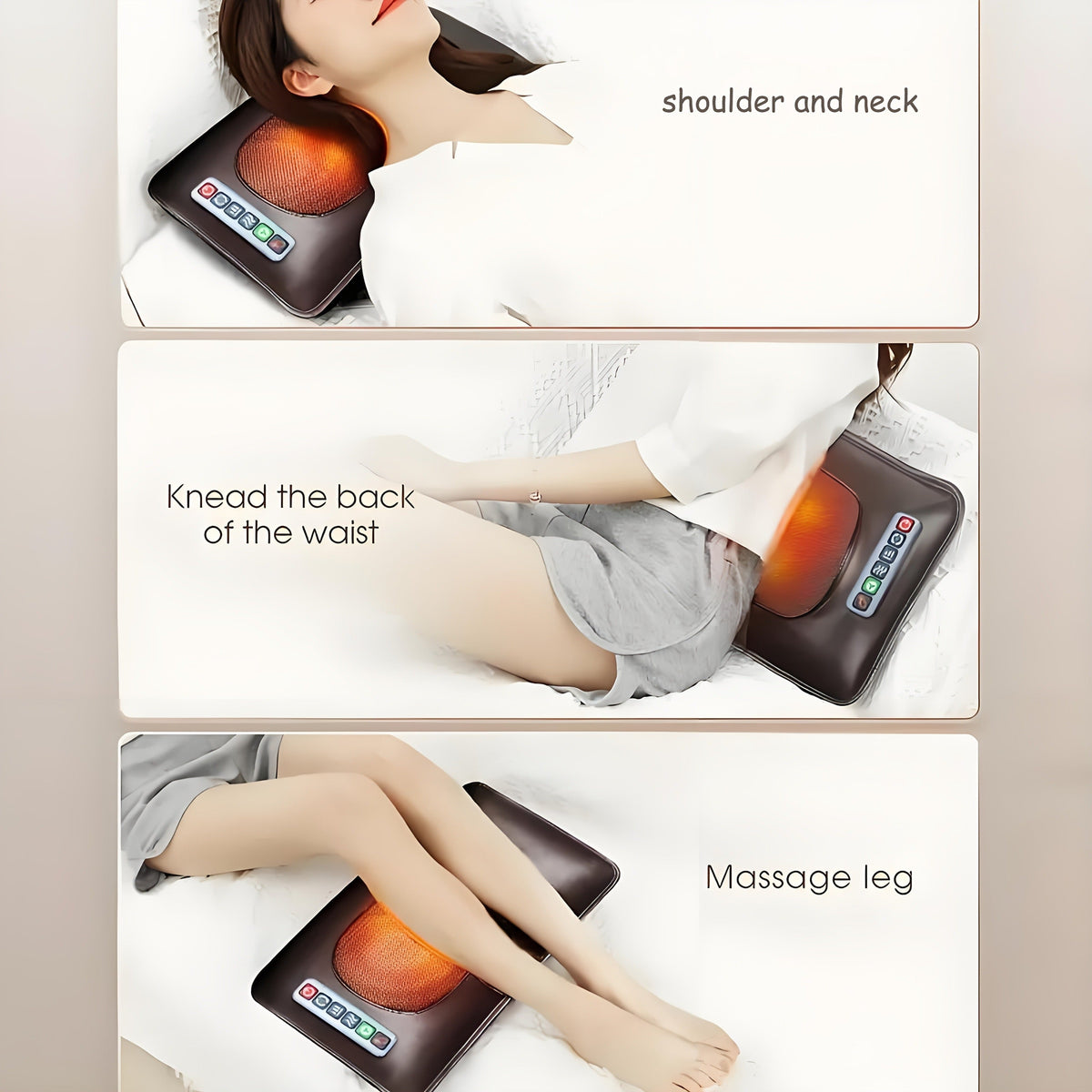EMS Leg Massager Full Body Massage Pad 10-Zone Wave Vibration Kneading Pillow with Foot Calf Massager Hot Compress & Storage 