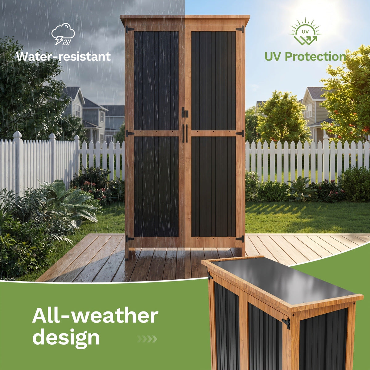 Metal Outdoor Storage Cabinets with Shelf-Equipped Tall or Low Models and 3 x 2 x 4.6 Ft Shed Option — image 17