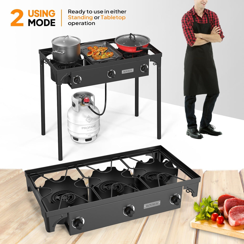 Outdoor Propane Burner Stove Cast Iron High Pressure Gas Cooker with Detachable Stand Legs — image 20