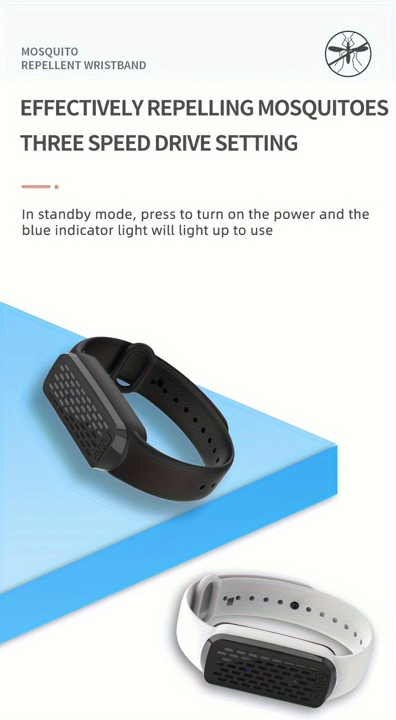 Mosquito Bracelet, Ultrasonic Soundwave Technology, USB Rechargeable, Wristband for Camping Outdoor Hiking Travel — image 16