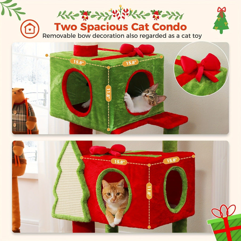 90-107.9-Inch Floor-to-Ceiling Cat Tree with Four Platforms, Tension Post and Five Style Options — image 27