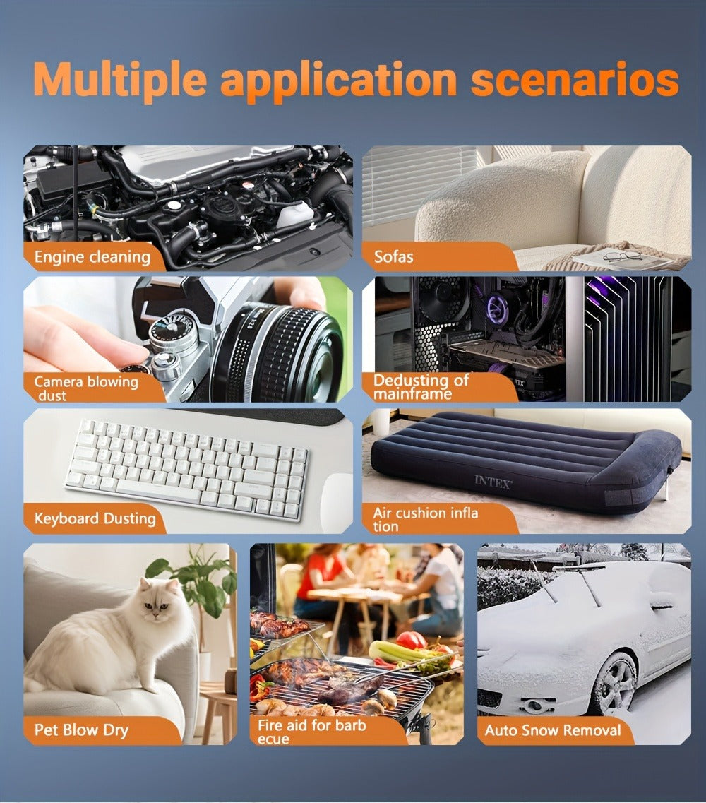 Electric Air Duster 130000RPM Rechargeable Handheld Blower, 3-Speed Wireless Turbine Fan for Computer Keyboard — image 20
