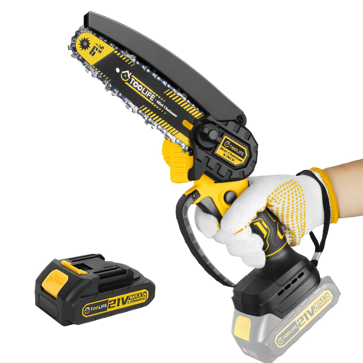 Mini Chainsaw Cordless, Handheld Electric Saw Tree Trimming Wood Cutting for Garden, Patio and Yard Use — image 2