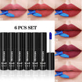 Matte Velvet Lip Stain Set 6 Colors Waterproof Smudge-Proof, Metallic Blue Cobalt Bold Shades Vegan Lip Gloss for All Skin To