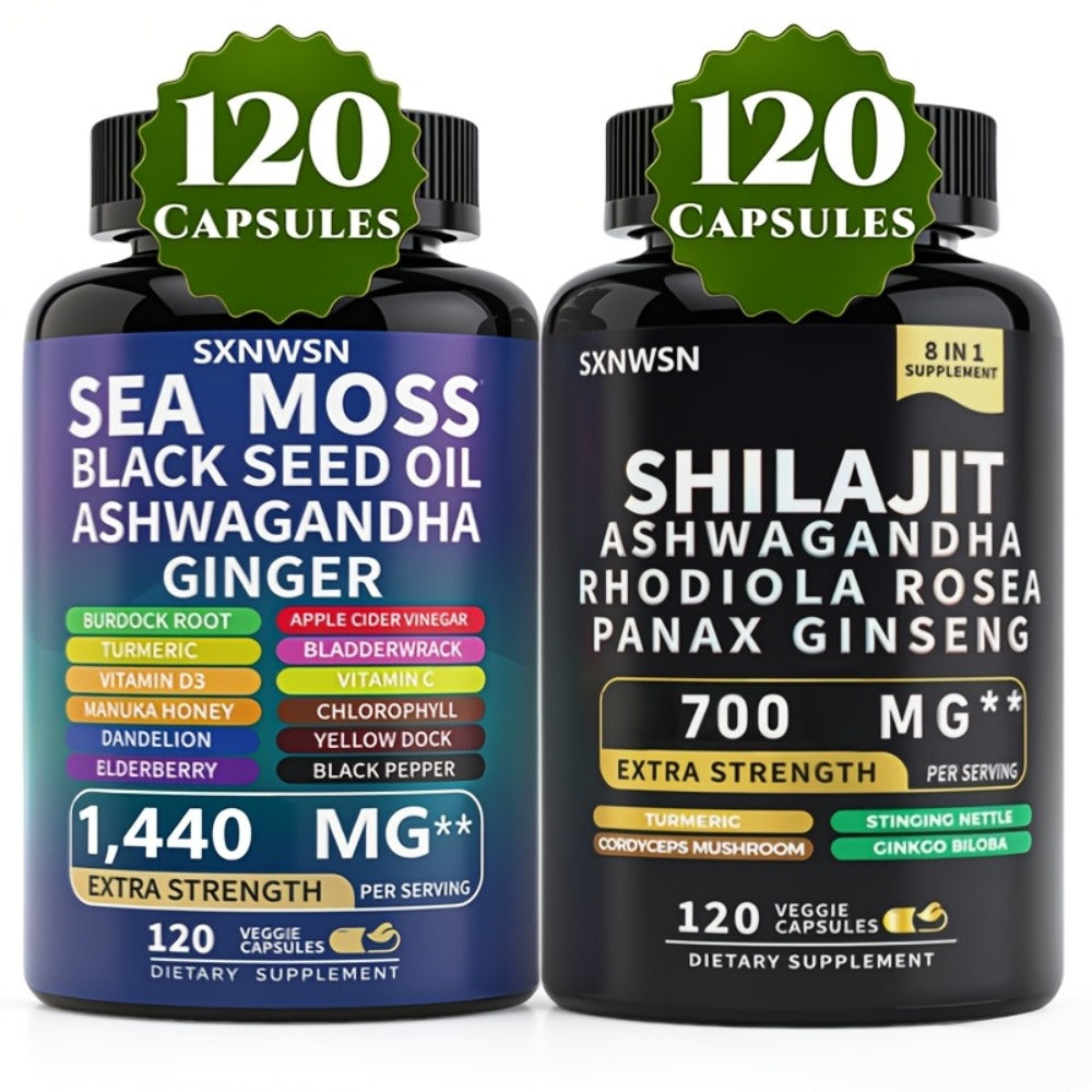 Adaptogen Energy Supplement with Sea Moss & Shilajit, 7-in-1 Formula with Black Seed Oil, Ashwagandha — image 1