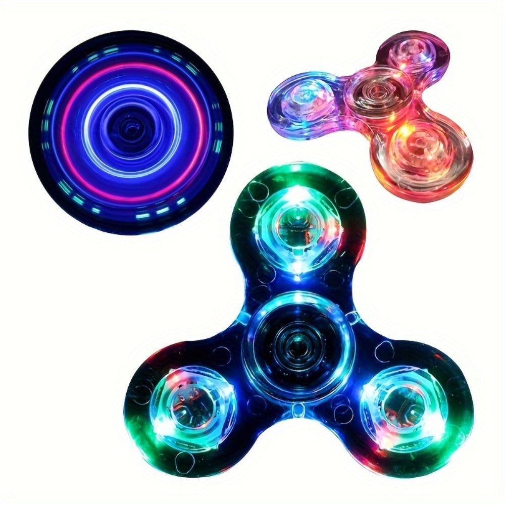 LED Spinning Top Fidget Toy 12 Pack Glow in the Dark Crystal Gyroscope with Vibrant Lights for Parties, Celebrations and Gues