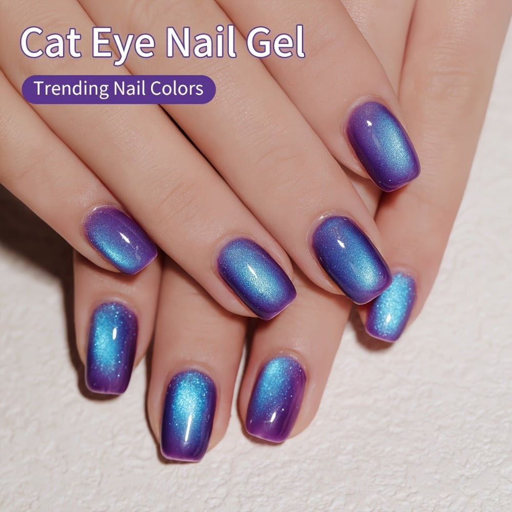 Gel Nail Polish 6-Color Berry Magnetic Cat-Eye Set in Frame Bottles with Plum-to-Magenta Shades — image 10