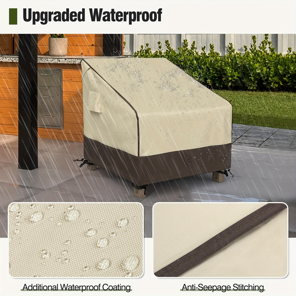 Two-Pack Patio Chair Covers in Beige and Brown with 32- or 35-Inch Width and 36-Inch Height — image 8