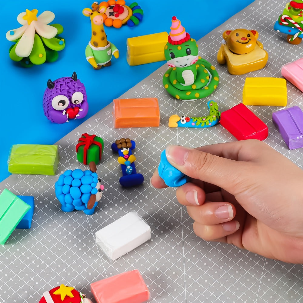 Polymer Clay Kit 50 or 100 Vibrant Colors, Oven Bake Modeling Clay with the Listed Color, Size or Set Options for Everyday Us