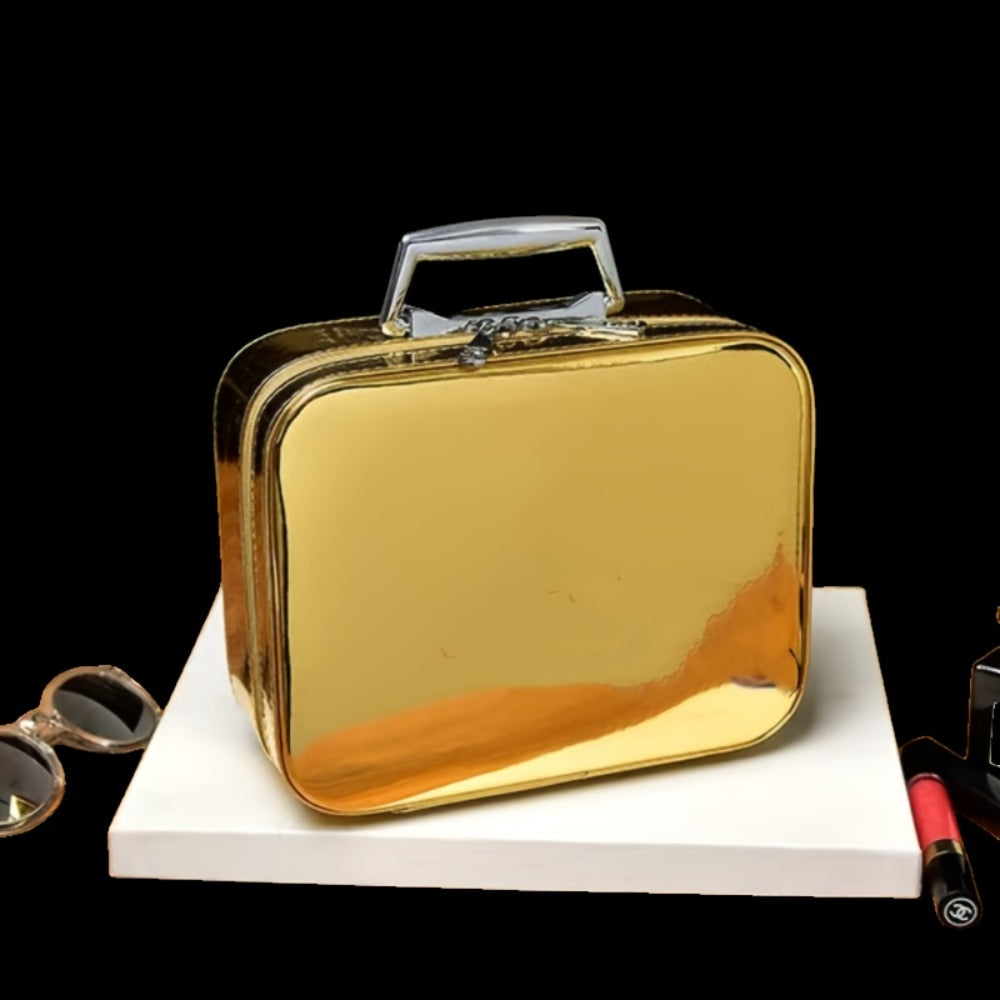 Glitter Makeup Travel Case Hard Shell Large Capacity Flat Lay Organizer Luxury Cosmetic Storage Box for Women Portable Fits i