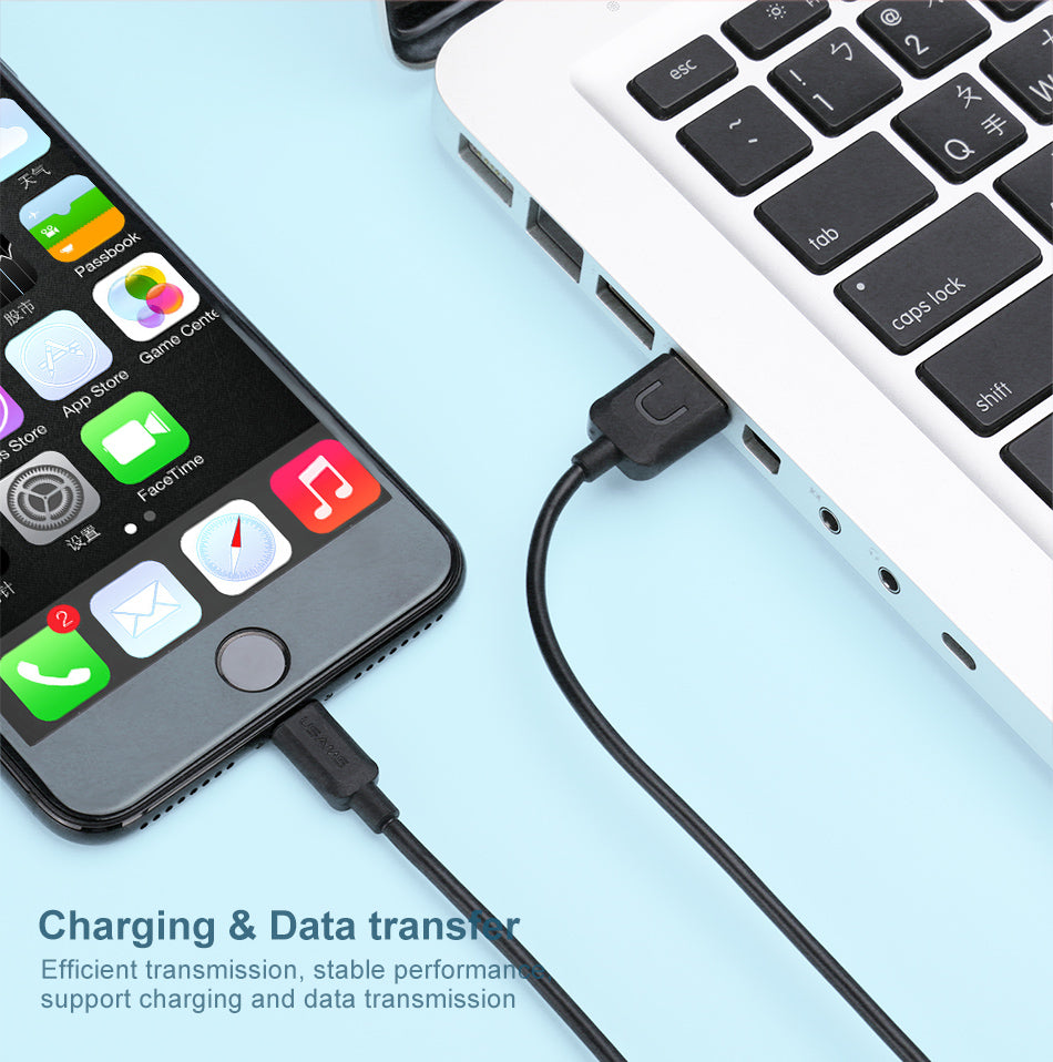 Lightning USB Cable 2A 1M - Compatible with iPhone X, 8, 7, 6, 5, iPad & iPod
