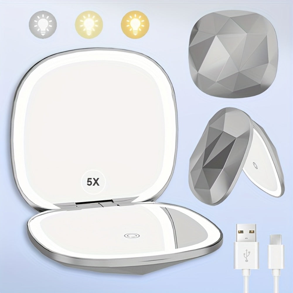 Makeup Mirror with 5X Magnification and 3 Color Lights for Women — image 8