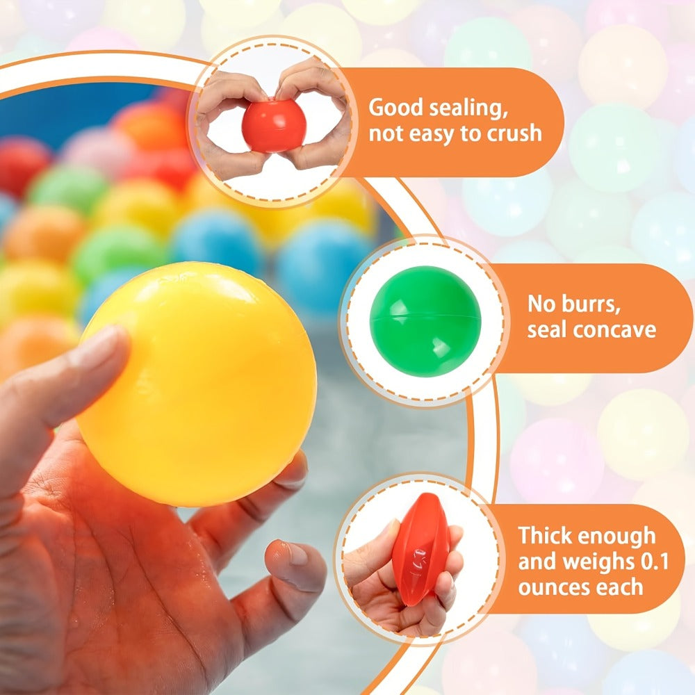 Colorful Plastic Ball Pit Balls for Kids, 100 or 200pcs Vibrant Mixed Color Balls for Ball Pools — image 4