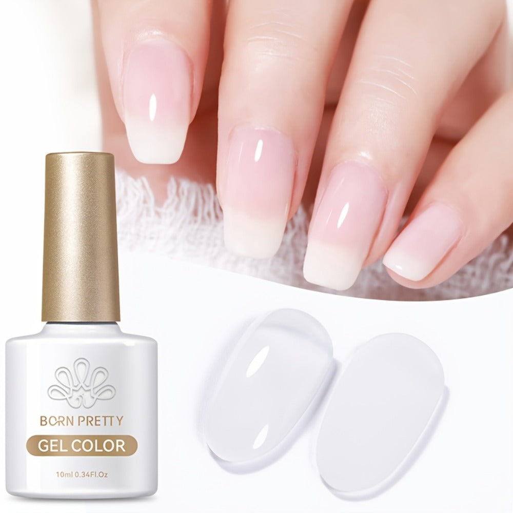 Gel Nail Polish in 10ml Translucent Jelly with 6 Milky, Snow-Glitter and Nude Shade Options — image 9