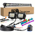 LED Off-Road Light Bar Kit 4"-21" Strip & Work Lights Combo for Jeep Truck Car – Wiring Harness Included — image 10
