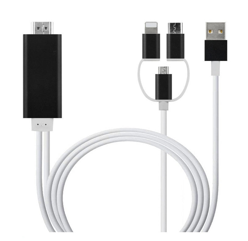 Type-C to HDMI 3-in-1 Mobile Phone Projection Cable 2M - 1080P