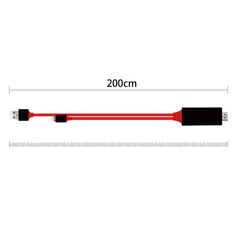 Type-C to HDMI 3-in-1 Mobile Phone Projection Cable 2M - 1080P