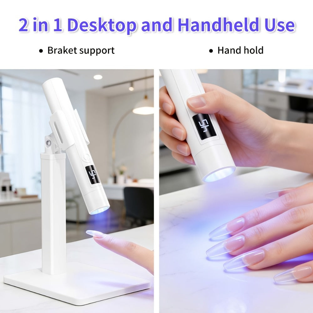 French Manicure Nail Stamper LED Lamp Kit, 4-Head Portable Rechargeable DIY Nail Art Tool with Nail Sticker — image 6