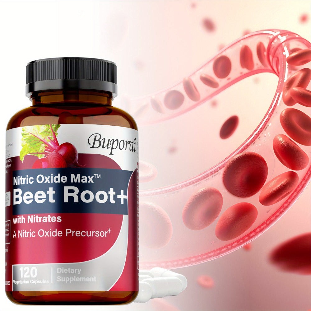 Dietary Supplement Beet Root Capsules with listed Nitrates, Black Pepper and Antioxidants, 120 Count — image 1