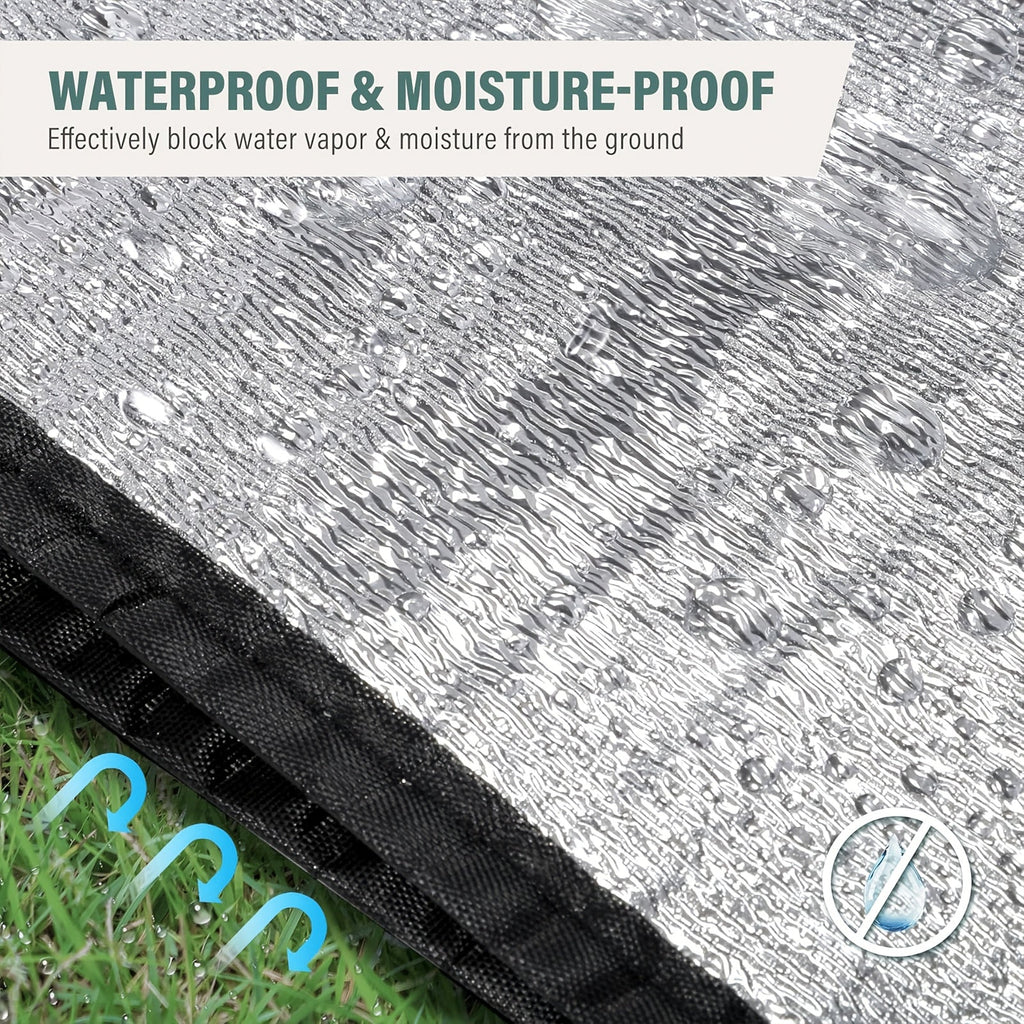 Insulated Camping Mat 2-Pack Aluminum Foil EPE Foam Foldable Moisture-Proof Outdoor Picnic Mat 78x39in – Portable Lightweight
