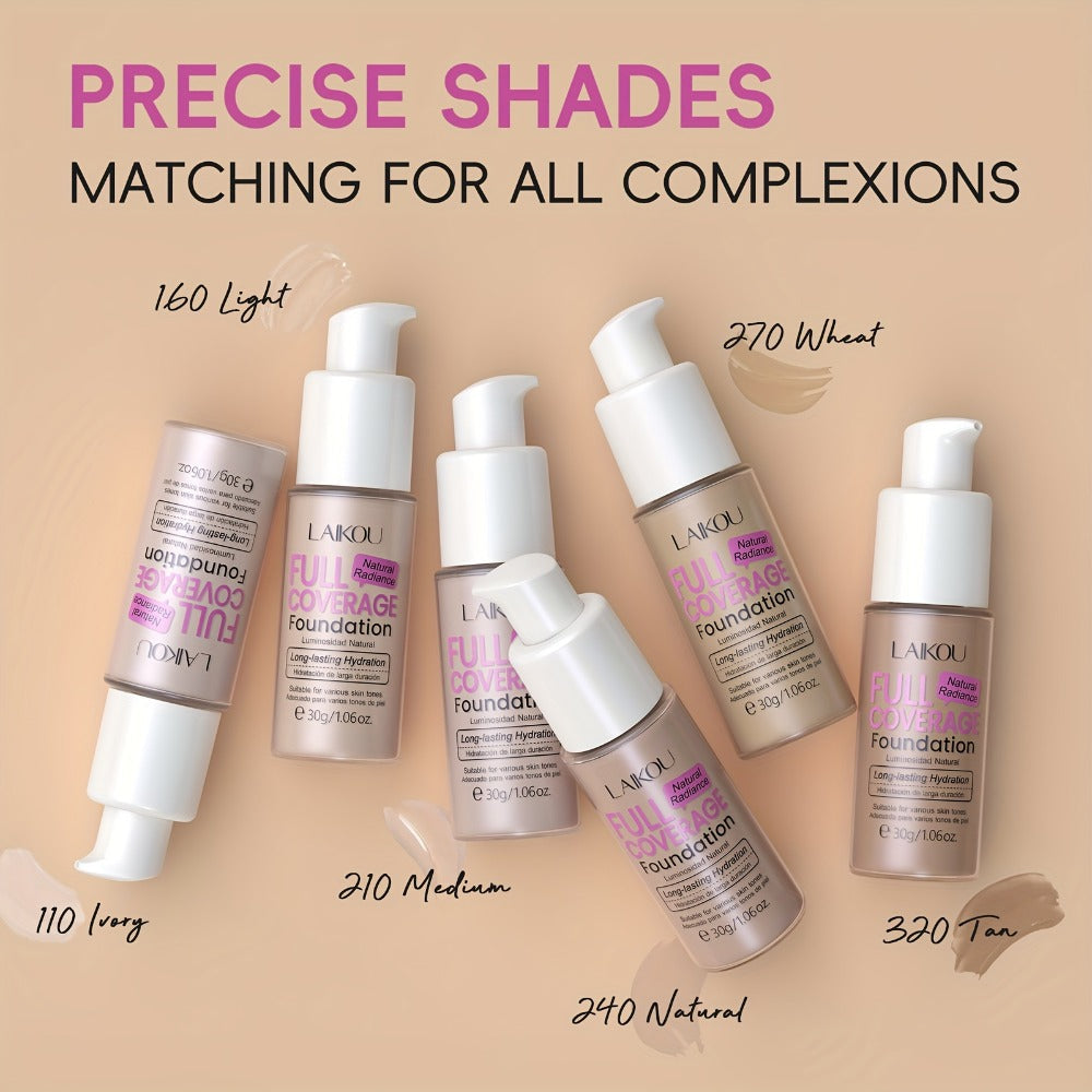 LALKOU 30g Liquid Foundation Two-Bottle Set with Pump Dispensers and Six Shades from Ivory to Tan — image 4