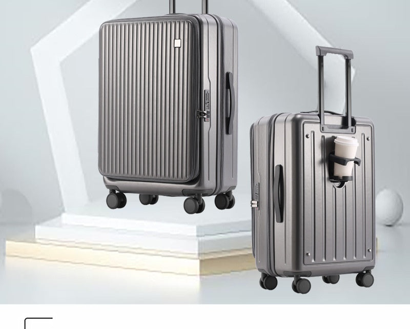 Front Open Luggage 20-inch Boarding Drop-resistant Trolley Case Extended Luggage Case