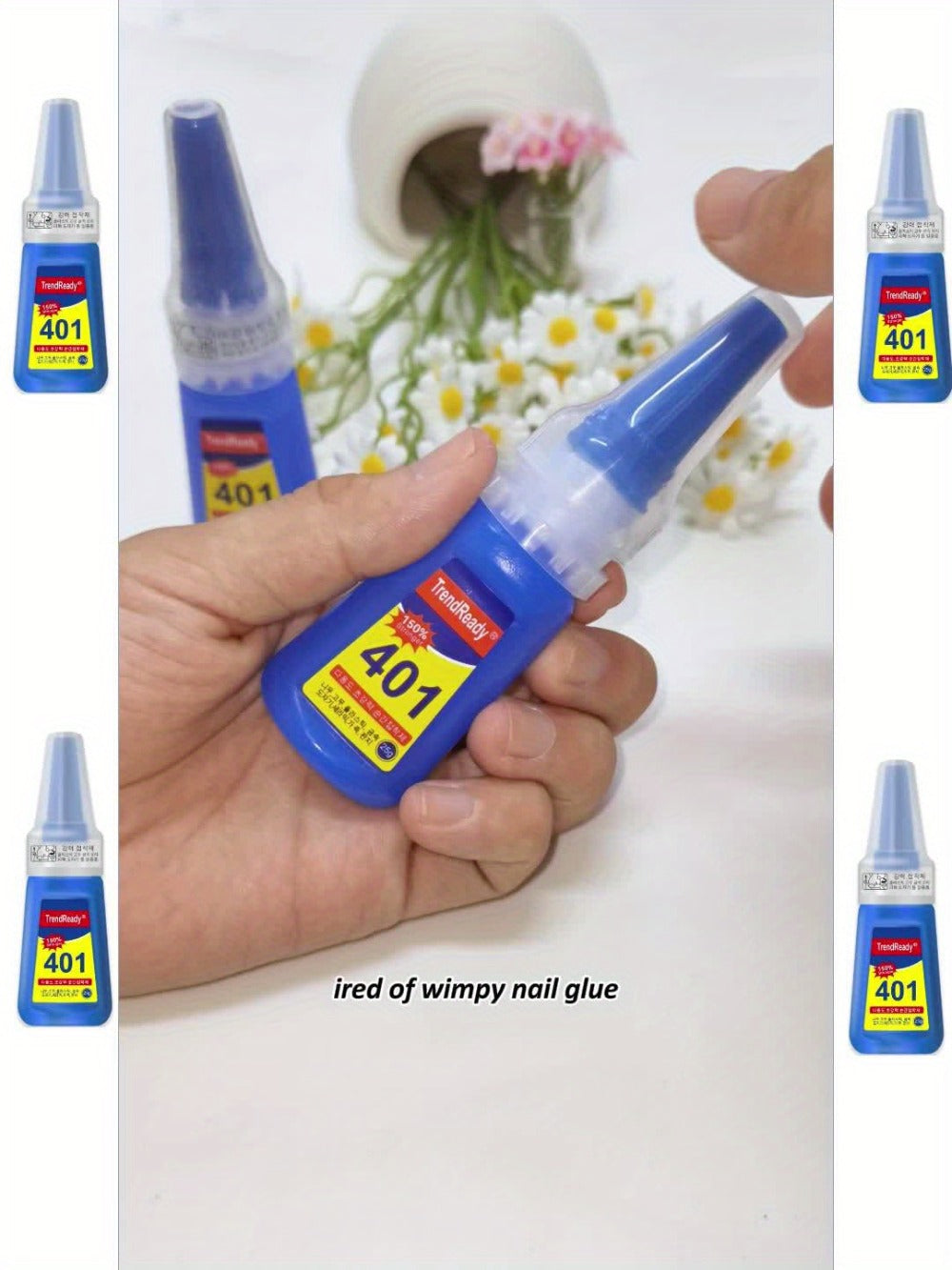 Nail Glue 2 Pack 25g Each Super Strong Waterproof Extra Hold – Fast Drying No Lamp Needed Long Lasting Press On Nail Adhesive