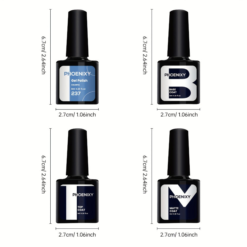 Gel Nail Polish 40-Piece Kit with 36 Colors, Base Coat, Glossy and Matte Top Coats, Glitter Shades and UV Cure — image 5