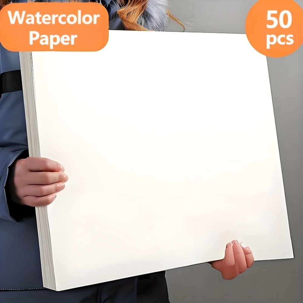 Watercolor Paper 50 Sheets Artist Grade Cold Press for Watercolor Painting DIY Crafts Sketching Available in 11.8x8.2in and 1