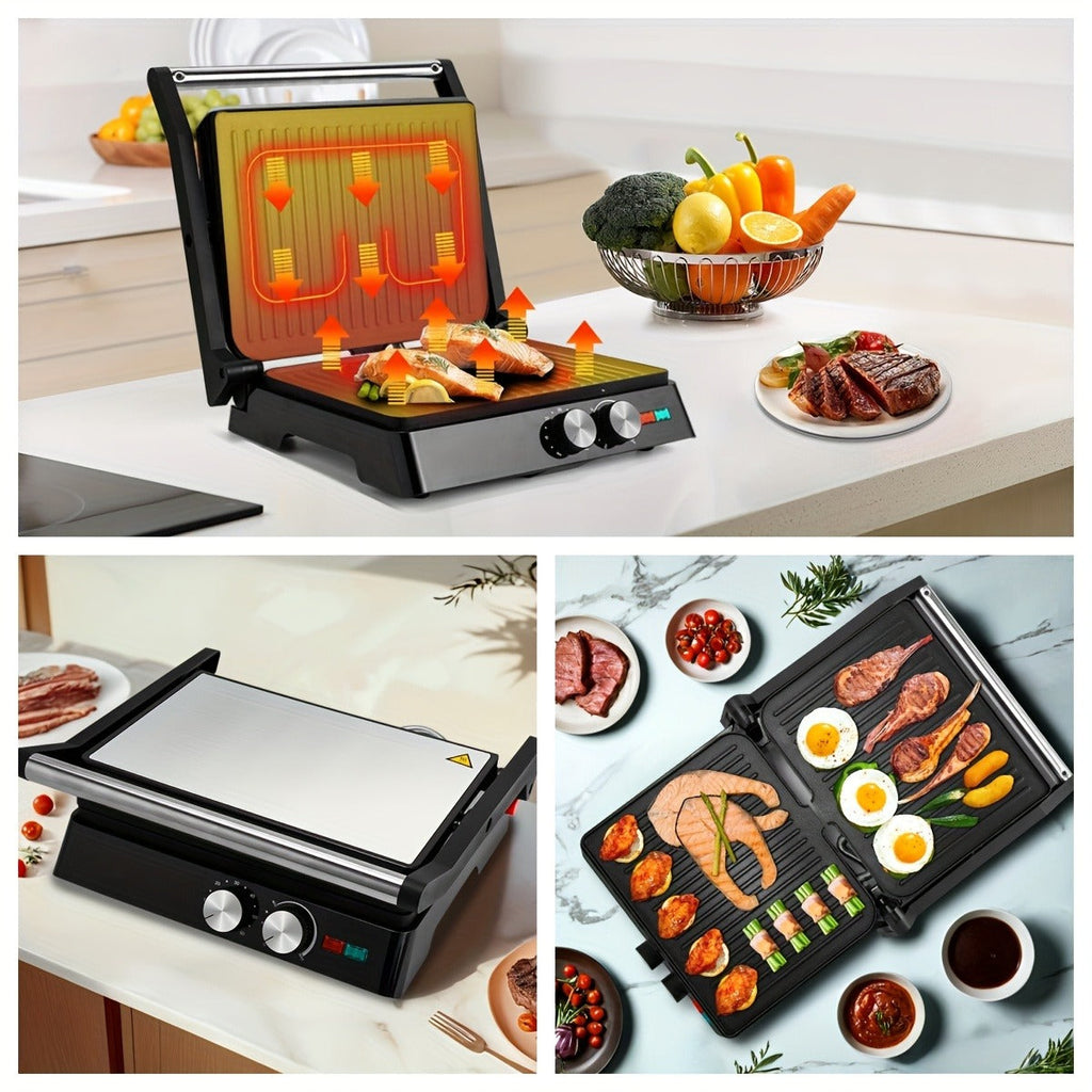 Sandwich Maker 3-in-1 Mini Indoor Grill & Panini Press, Non-Stick 180° Opening, Floating Hinge, 60-Min Timer — image 24