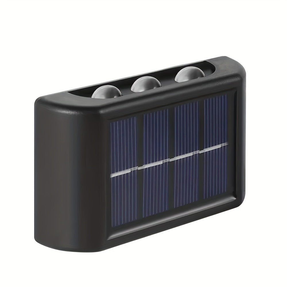 Solar Wall Light Outdoor 8 Pack 6 LED Deck Fence Garden Lamp Waterproof Auto Dusk to Dawn Courtyard Pathway Garage Yard Decor