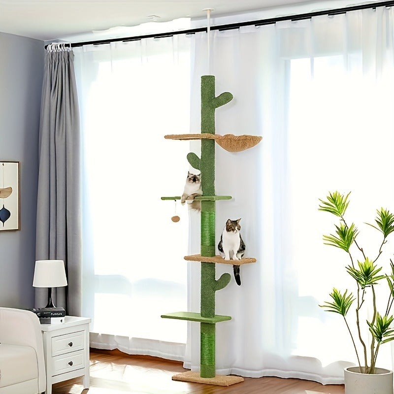90-107.9-Inch Floor-to-Ceiling Cat Tree with Four Platforms, Tension Post and Five Style Options — image 31